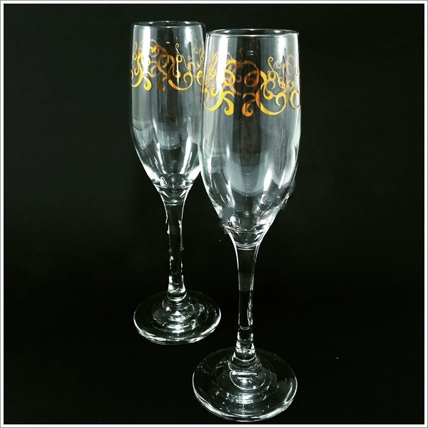 Набор бокалов для шампанского Borgonovo Ducale 170 мл 2 пр Gold, 11299666G - фото 1 - id-p5562164