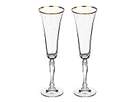 Набор бокалов для шампанского Bohemia Victoria 180 мл 2 пр Cвадьба золото b40727/зол.