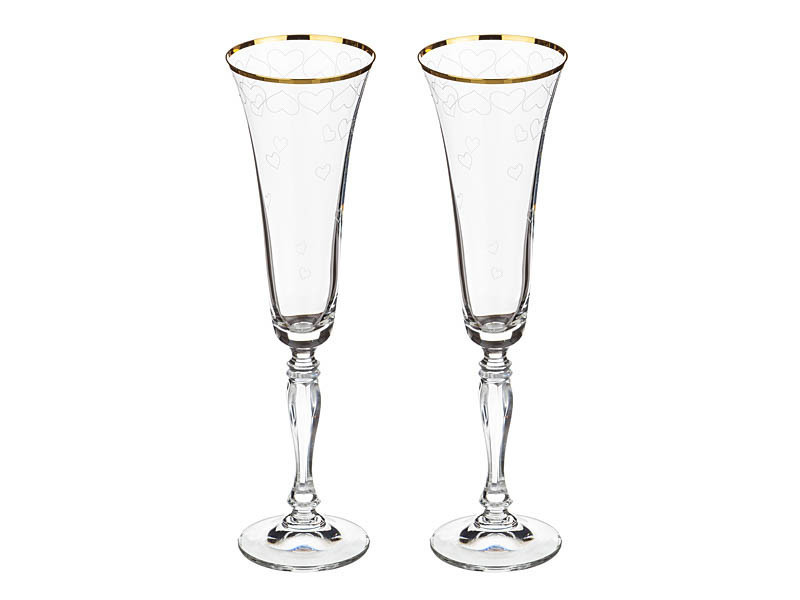 Набор бокалов для шампанского Bohemia Victoria 180 мл 2 пр Cвадьба золото b40727/зол. - фото 1 - id-p8651681