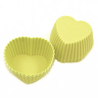Набор форм силиконовых для кексов Сердечки Fissman 6 пр желтый 6698 F