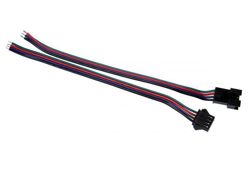 Комплект JST коннекторов с кабелем 4pin папа + мама | для адресуемой ленты WS2813 WS2815 - фото 1 - id-p4773068