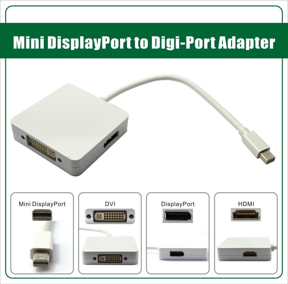 Адаптер mini DisplayPort to DVI-HDMI-DisplayPort - фото 1 - id-p4773072