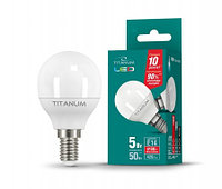 Светодиодная лампа TITANUM (VIDEX), 5W, шарик,G45, 4100К, нейтрального свечения, цоколь - Е14, 1 год гарантии!