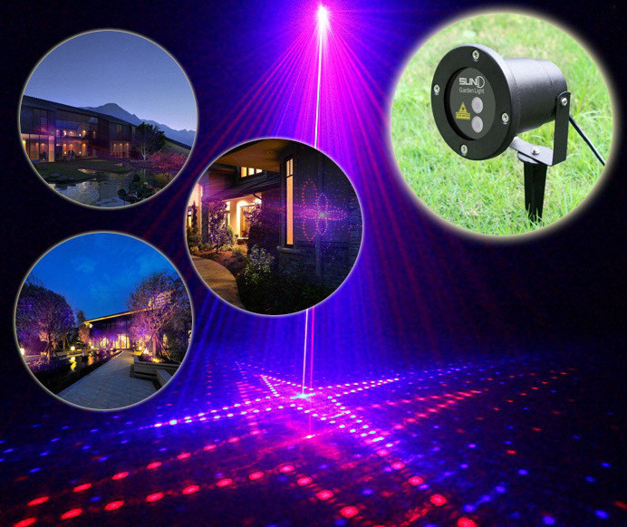 Уличный лазерный проектор рисунки фейерверки красный синий Ecolend 31 3 - фото 1 - id-p8352711