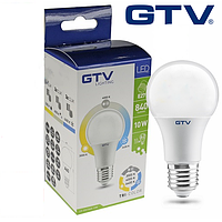 Светодиодная LED лампа GTV, 10W, E27, 3в1, 3000К + 4000К + 6400К. Гарантия - 2 года