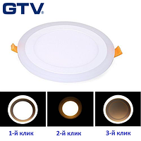 Светодиодный LED светильник GTV, 9W (6W+3W), 3000К, врезной, TWINS. ПОЛЬША!