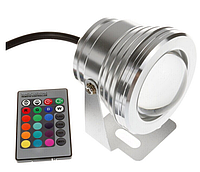 Подводный светильник светодиодный 10W RGB с пультом управления IP68 Ecolend