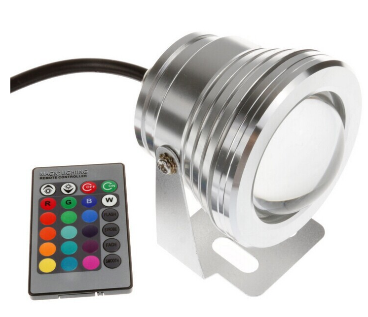 Подводный светильник светодиодный 10W RGB с пультом управления IP68 Ecolend - фото 1 - id-p8352811