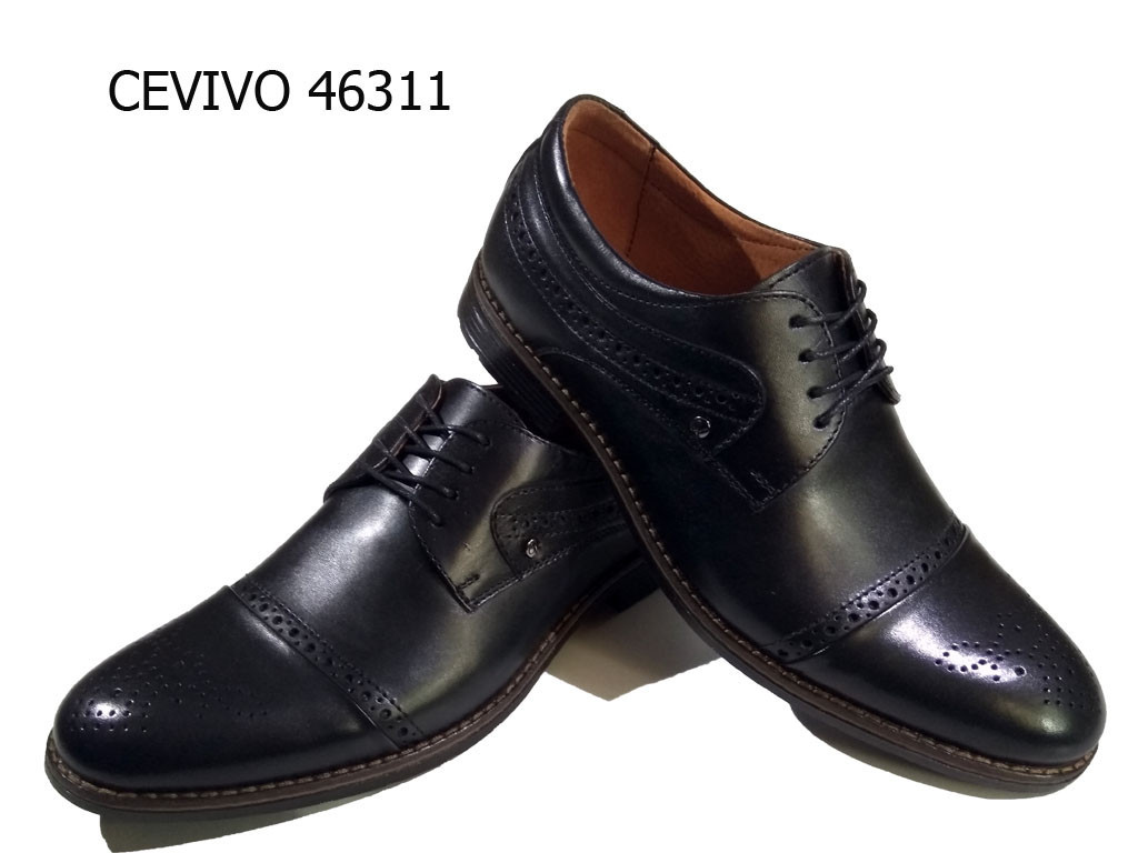 Туфли мужские классические натуральная кожа черные на шнуровке (46311) - фото 1 - id-p7813479