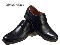Туфли мужские классические натуральная кожа черные на шнуровке (46311) 40