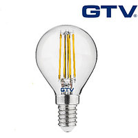 Светодиодная LED лампа GTV, 5W, E14 свеча, FILAMENT, 3000К тёплое свечение. Гарантия - 2 года