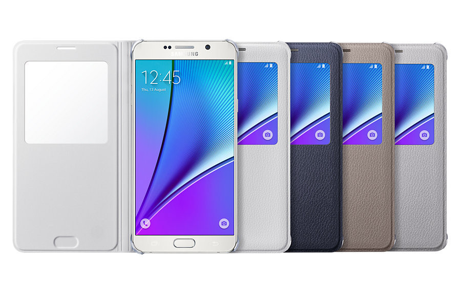 Чехол - книжка S View Cover Samsung Galaxy Note 5 N920C Светло-серый - фото 1 - id-p4773367