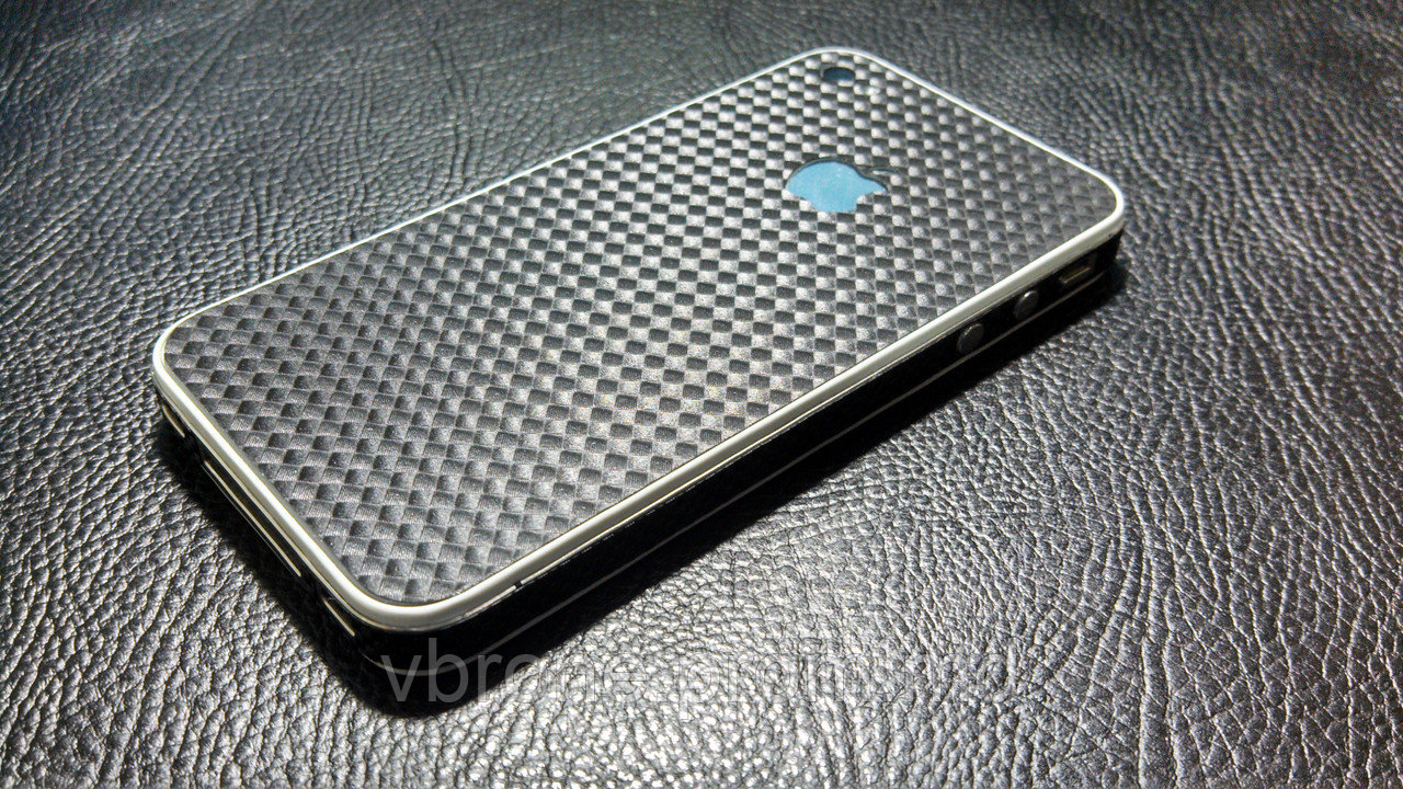 Декоративная защитная пленка для Iphone 4 карбон кубик черный - фото 1 - id-p3868271