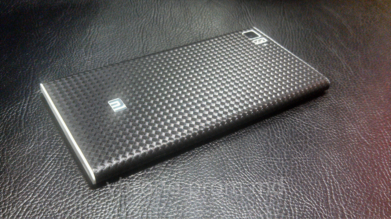 Декоративная защитная пленка для Xiaomi Mi3 карбон кубик черный - фото 1 - id-p3868309