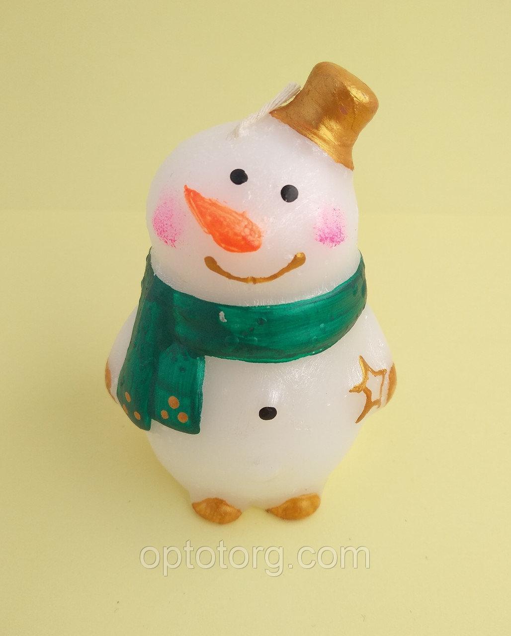 Свеча декоративная Большой Снеговик символ 2019 года 4,5*8 см Качество - фото 1 - id-p8675117