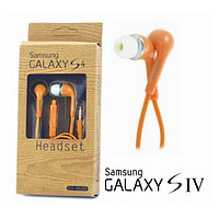 Наушники гарнитура Samsung S4 EO-HS3303 вакуумные 3.5mm. Китай, Гарнитура, Прямой, Оранжевый