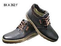 Ботинки мужские зимние натуральная кожа черные на шнуровке (А 362) 40