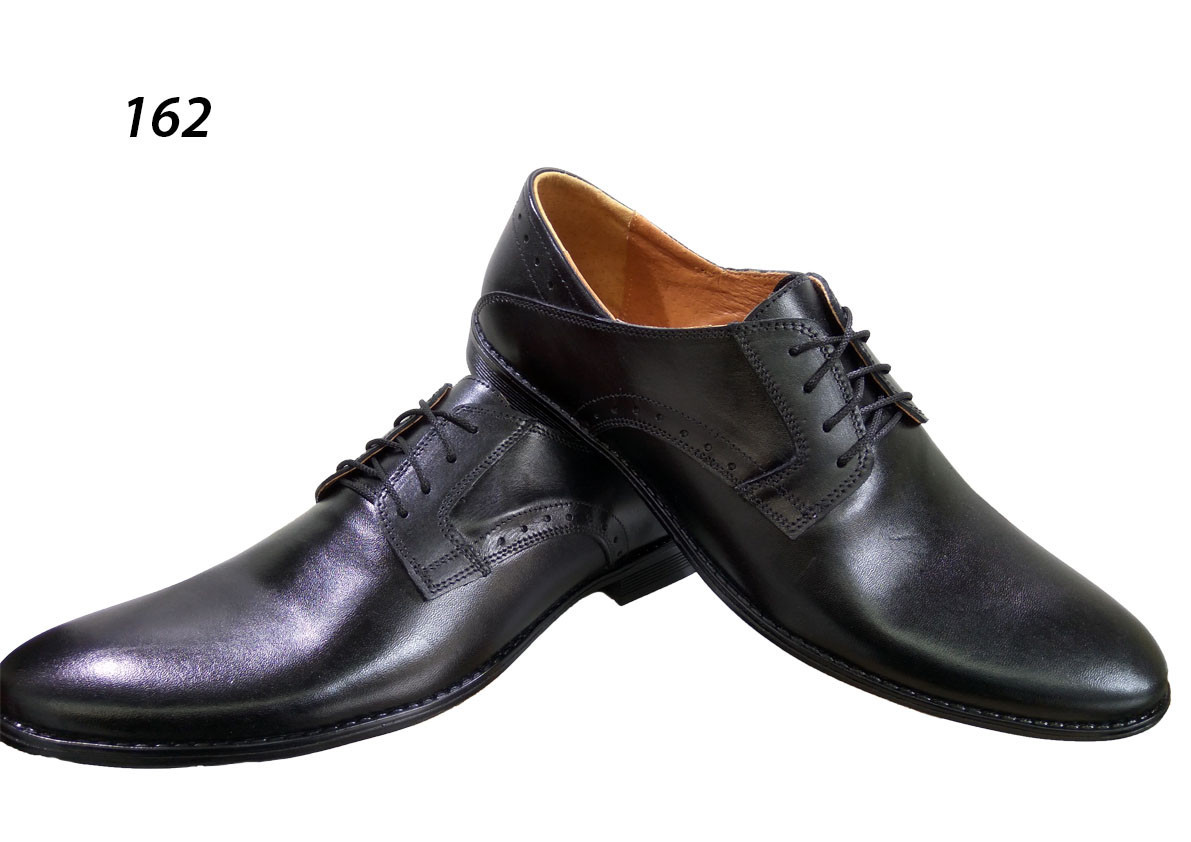 Туфли мужские классические натуральная кожа черные на шнуровке (162) 42 - фото 1 - id-p8200468