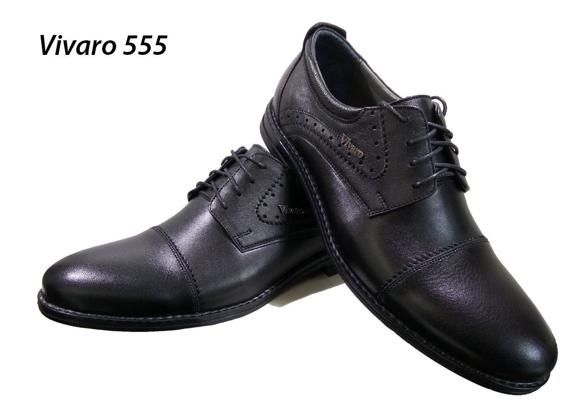 Туфли мужские классические натуральная кожа черные на шнуровке (555 чк) 40 - фото 1 - id-p8587652