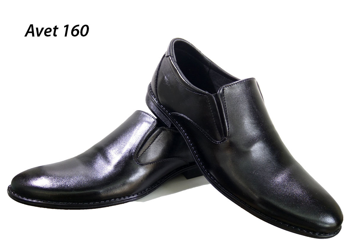 Туфли мужские классические натуральная кожа черные на резинке (160) - фото 1 - id-p8587658