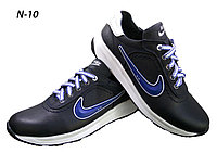 Кроссовки NIKE синие натуральная кожа на шнуровке (N-10)
