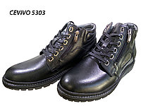 Ботинки зимние мужские натуральная кожа черные на шнуровке (5303) 40