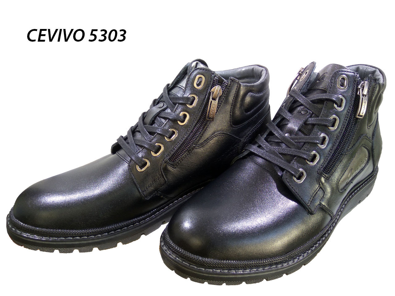 Ботинки зимние мужские натуральная кожа черные на шнуровке (5303) 40 - фото 1 - id-p8678298