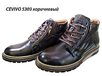 Ботинки зимние мужские натуральная кожа коричневые на шнуровке (5303) 40