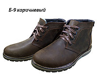 Ботинки зимние мужские натуральная кожа коричневые на шнуровке (Б 9 кор) 40