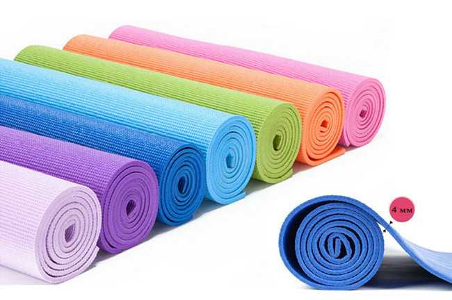Коврик для фитнеса и йоги Yoga Mat. 4 mm ( 1.73*0.61*4mm) разные цвета в ассортименте - фото 1 - id-p5224389