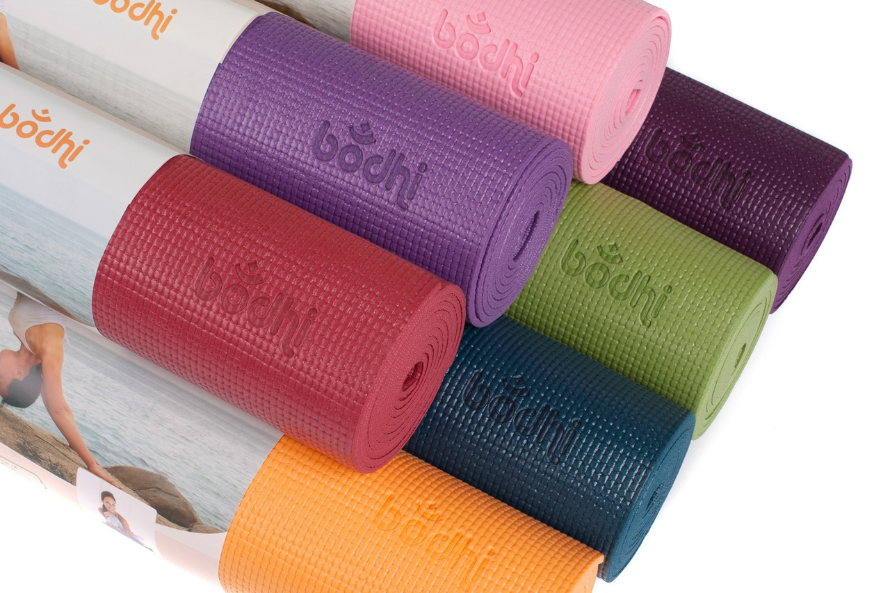 Коврик для йоги Asana ( Асана ) 4 мм Bodhi Баклажан,Зеленый,Оранжевый,Розовый,Синий,Фиолетовый,Бордо - фото 1 - id-p5221668