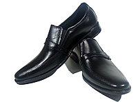 Туфли мужские классические натуральная кожа черные на резинке (КЛ 11)
