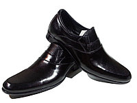 Туфли мужские классические натуральная кожа черные на резинке (АВА 34)