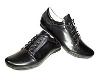 Туфли женские натуральная кожа черные на шнуровке