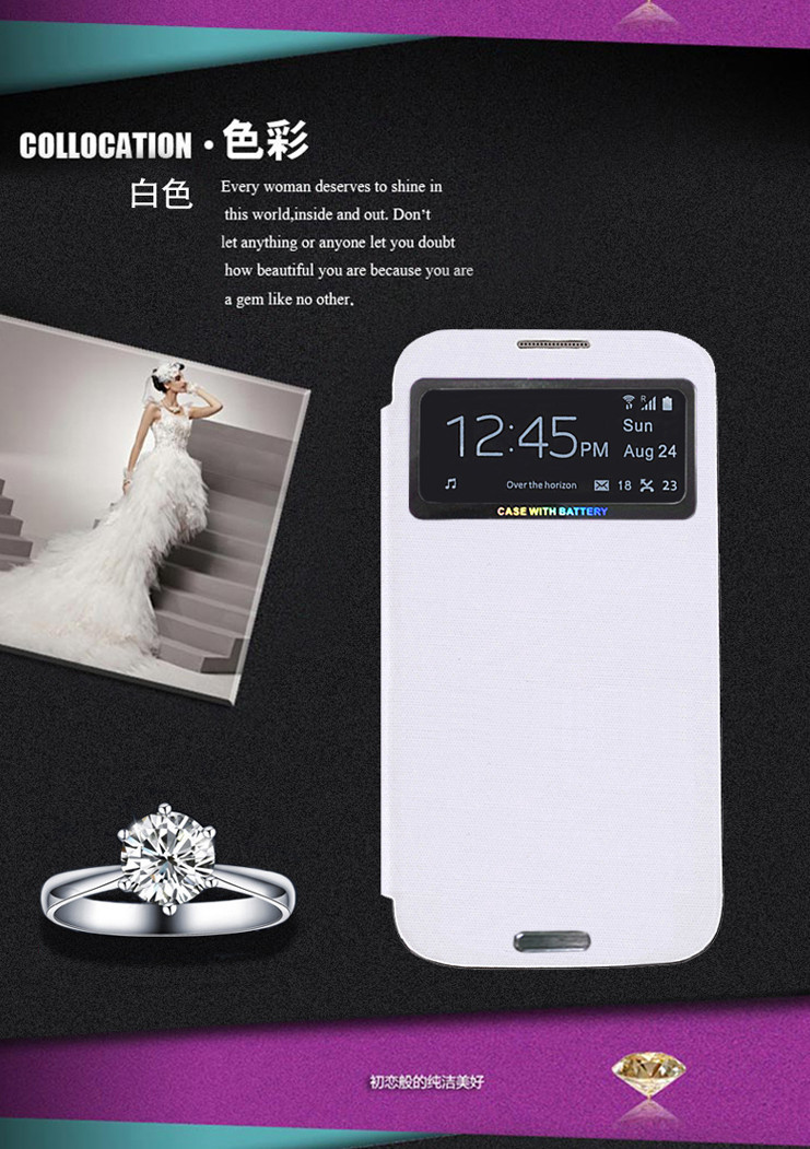 Dilux - Чехол-книжка аккумулятор KEVA для Samsung Galaxy S4 I9500 2400mAh Белый - фото 1 - id-p4774740