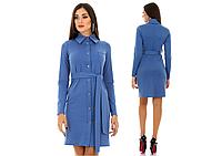 Повседневное платье рубашка с длинным поясом