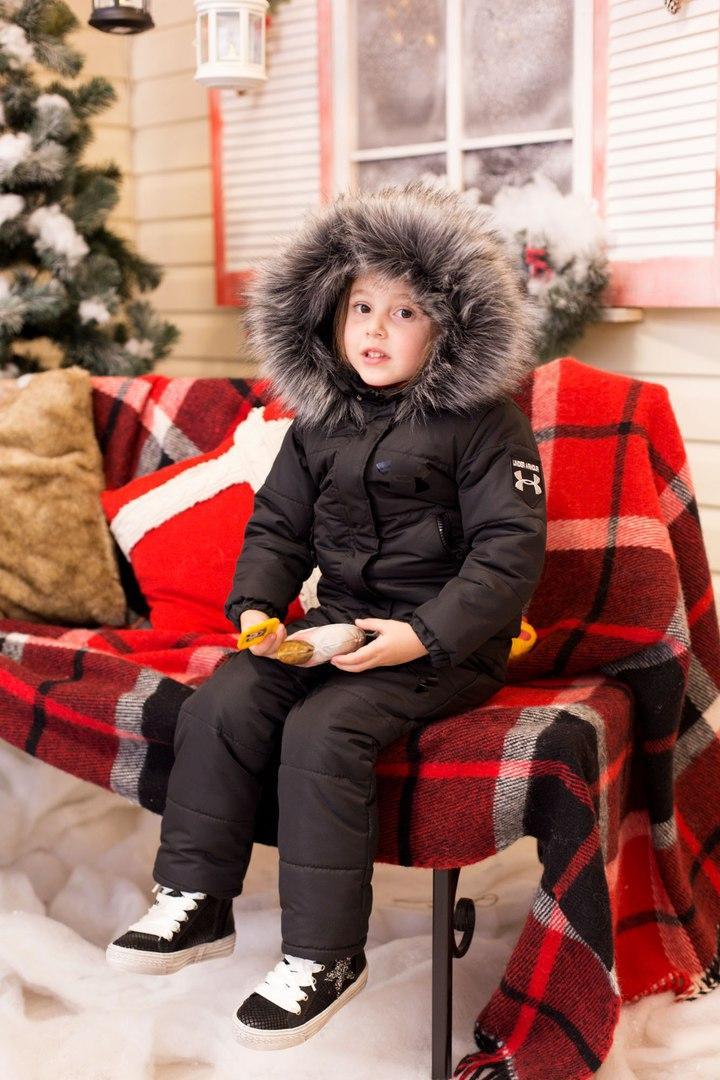 Детский горнолыжный костюм теплая куртка аляска с мехом и полукомбинезон, серия папа, мама, дети - фото 1 - id-p5675401