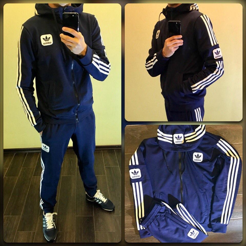 Мужской качественный спортивный костюм, реплика бренда Adidas - фото 1 - id-p5537375