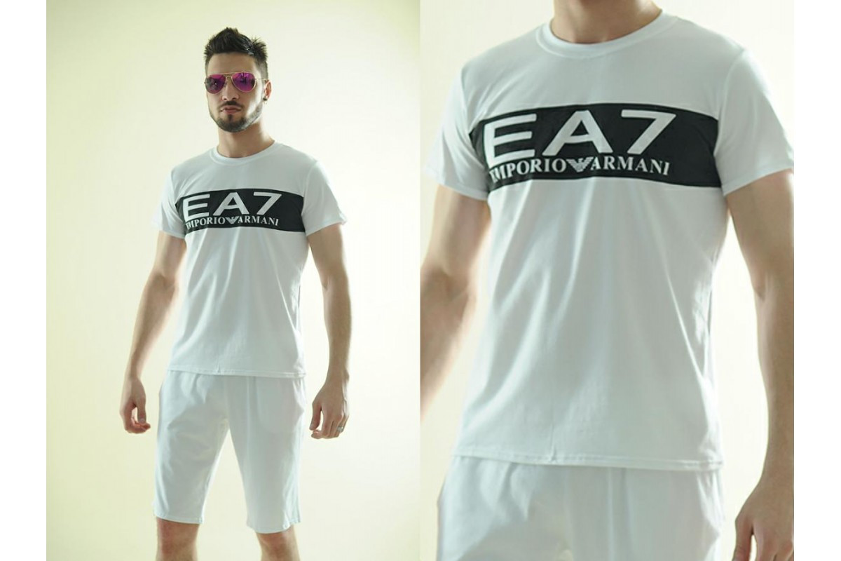 Мужской летний спортивный костюм футболка и шорты , реплика Armani - фото 1 - id-p5537378