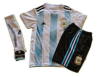Футбольная форма детская Сборной Аргентины Месси (Messi) + гетры 3 XS (рост 122-128 см)
