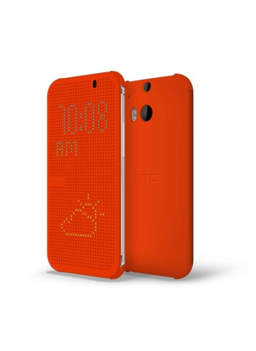 Чехол-книжка Dot View для HTC One E8 Оранжевый - фото 1 - id-p4773651