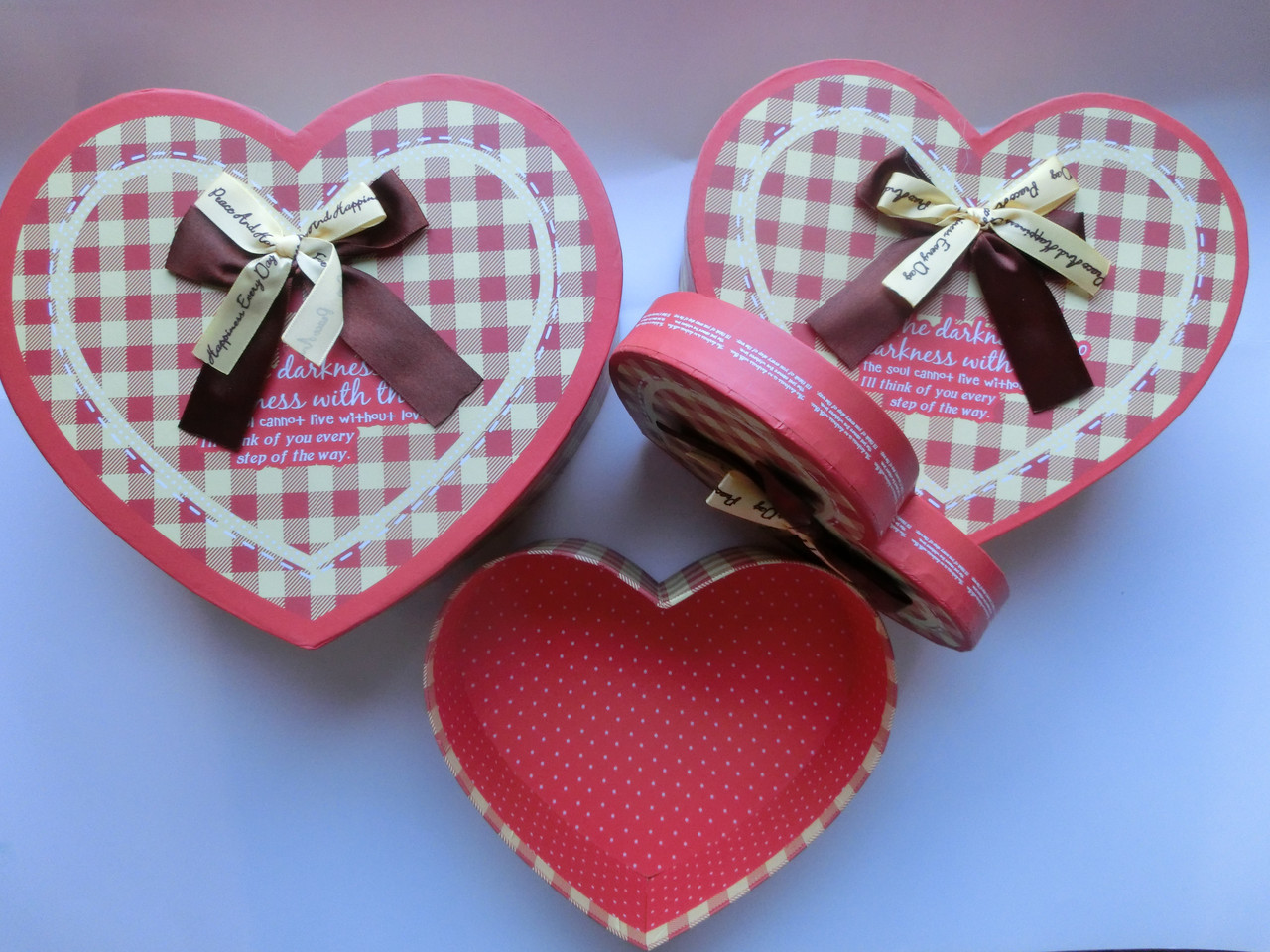 Подарочные коробки набор 3 шт сердце средние - фото 1 - id-p5225193