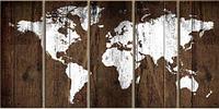 Оригинальное панно на стену из дерева- "Карта мира" из дерева 3*1,5м