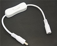 Кабель-удлинитель переключатель питания 12-24V для LED ленты 2, 12, 20, Китай, Белый