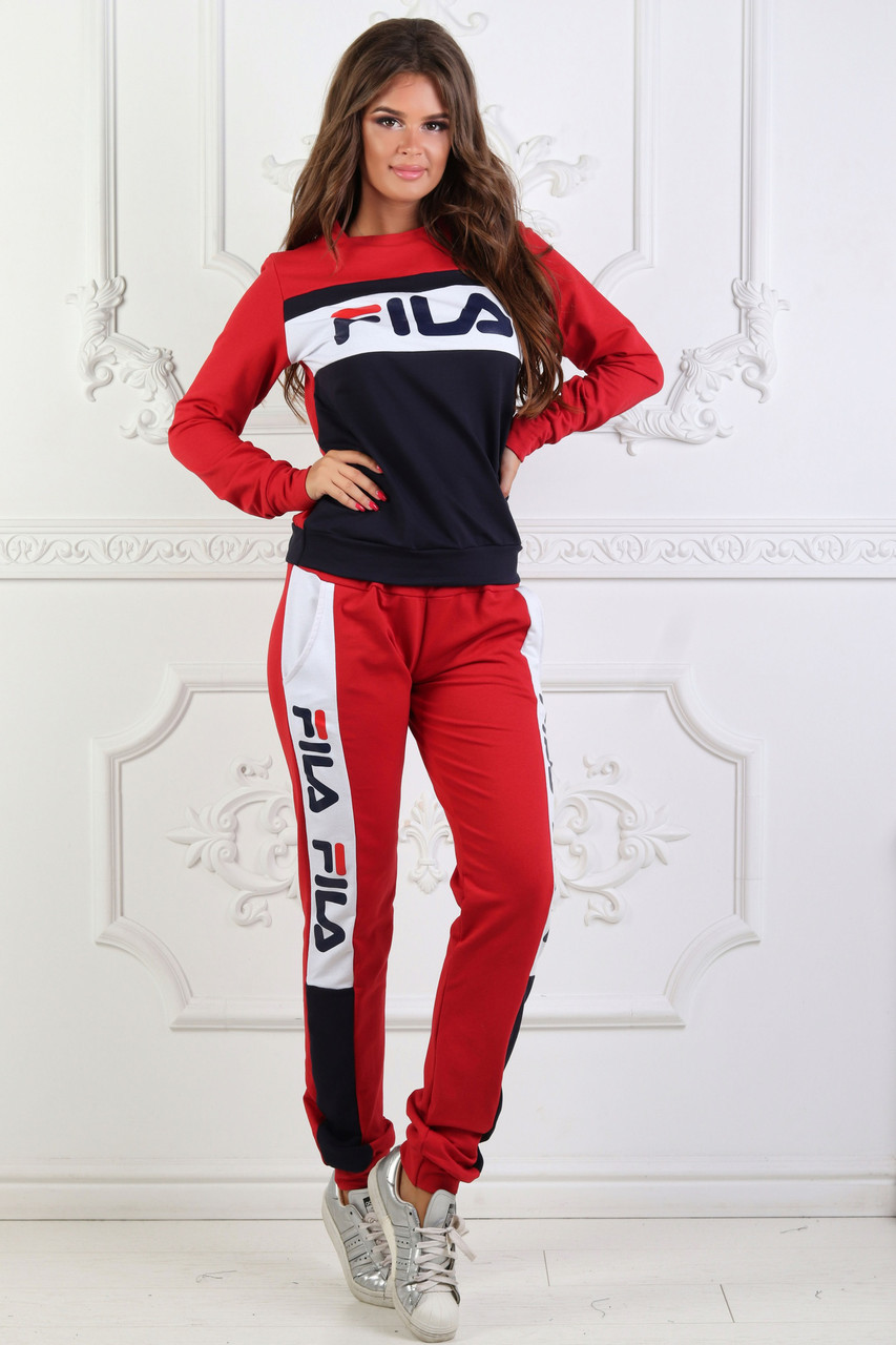 Женский спортивный трехцветный костюм: кофта и штаны на манжетах - фото 1 - id-p8588141