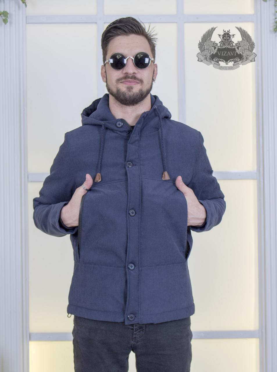 Мужская укороченная качественная осенняя куртка парка с капюшоном, серия "Он и она" - фото 1 - id-p8642529