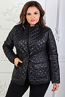 Качественная стеганая в ромбик куртка пиджак женская, батал большие размеры