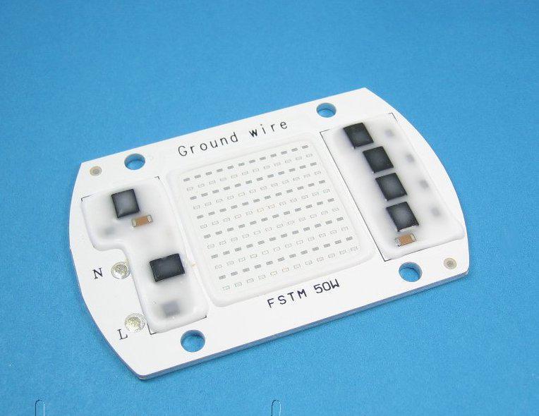 Светодиодная LED матрица 50w IC SMART CHIP 220V ( встроенный драйвер ) Синий - фото 1 - id-p8376309