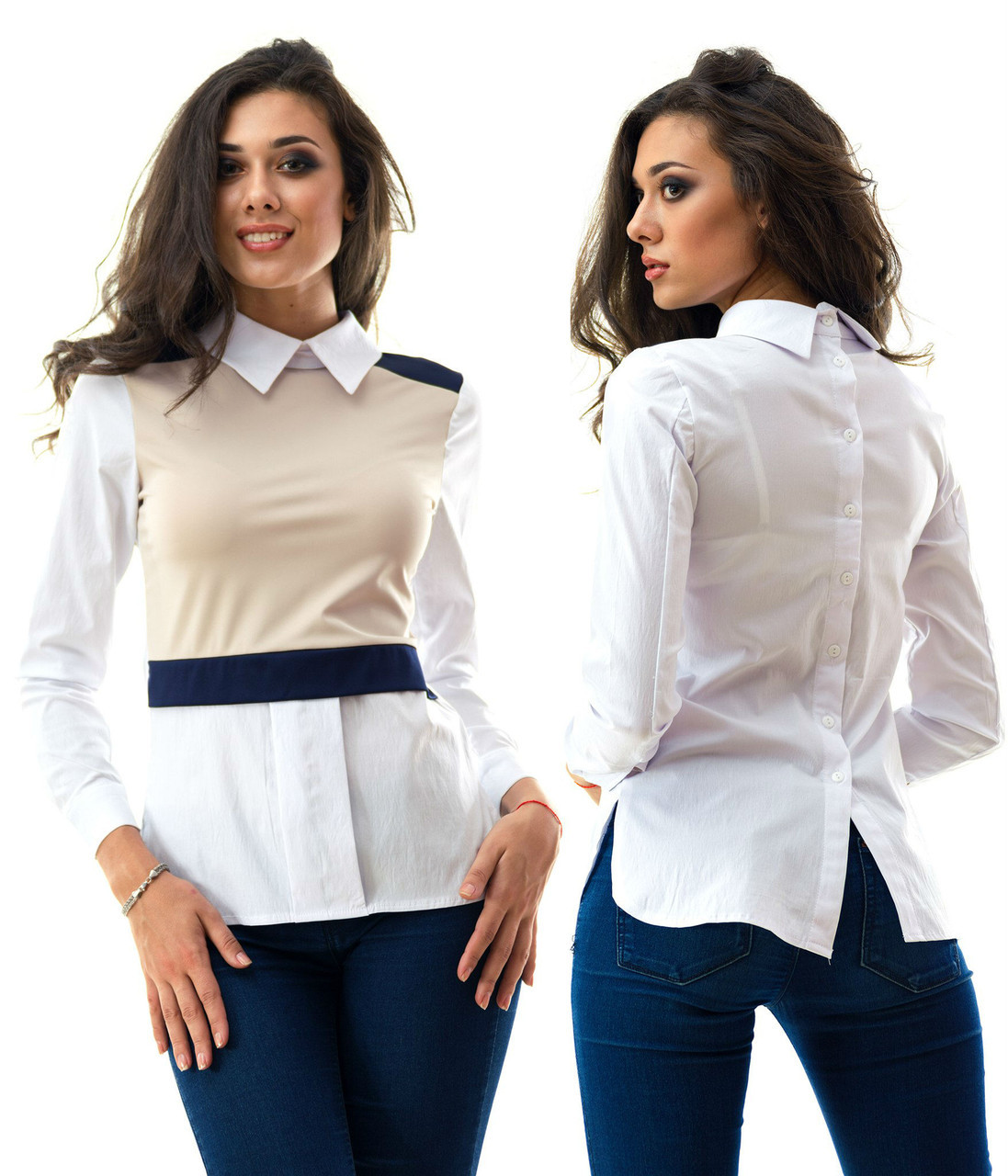 Блуза кофточка из бенгалина с воротничком - фото 1 - id-p5537536