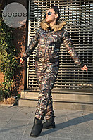 Женский прогулочный костюм плащевка на синтепоне: куртка с капюшоном и штаны